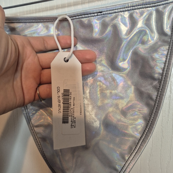 730 NWT Silver and Black Bikini Bottom - Picture 3 of 3